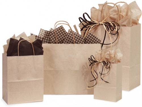 Kraft and White Recycled Paper Bags