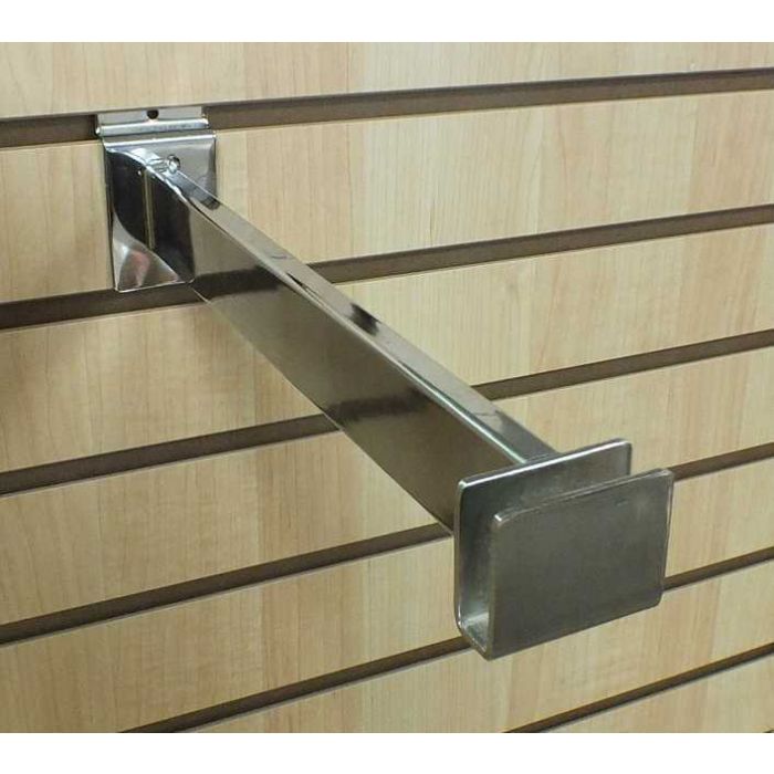 12'' Slatwall Rectangular Hangrail Bracket- Chrome