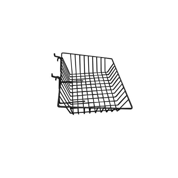 SLATWALL/GRID SLOPE BASKET- BLACK