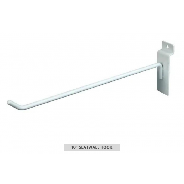 6 Lightweight Plastic Pegboard/Slatwall Hook-White ea. - Retail Supplies  by WR Display & Packaging