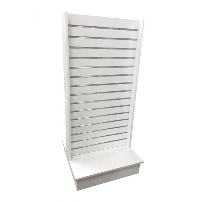 White 2-Way Slatwall Merchandiser with Extrusions