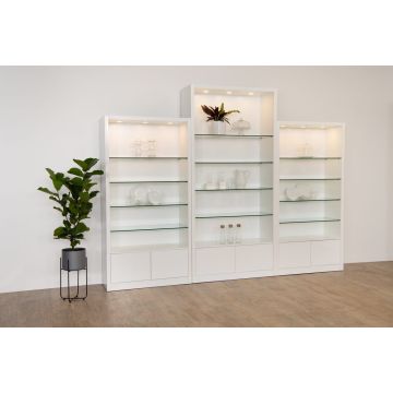 108"H White Wall Showcase-- Modern Collection