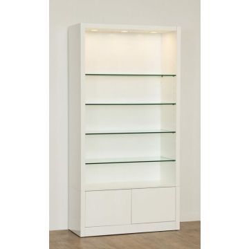 90"H White Wall Showcase-- Modern Collection