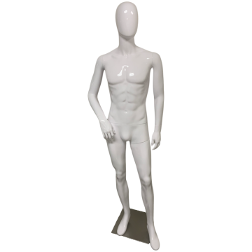 Plastic Male Retro Bent Arm - White