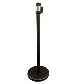 Retractable Crowd Control Post- Black