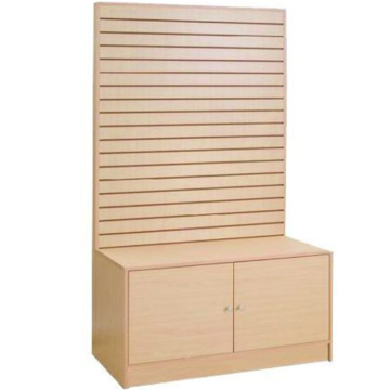 Slatwall Wall Gondola With Storage Base - Maple