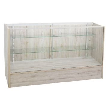 6 foot glass display case - barnwood