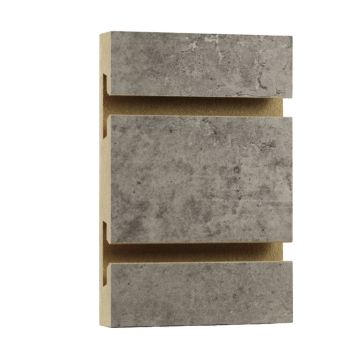 Urban Concrete Melamine Slatwall- 6"OC with Metal Inserts